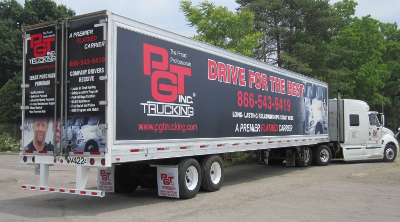 Truck graphics used to recruit during the truck driver shortage